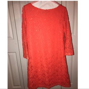 Tangerine mid length dress